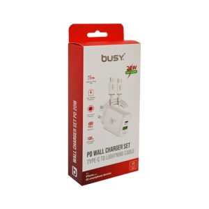 USB punjač PD sa kablom C i L Busy - 50781