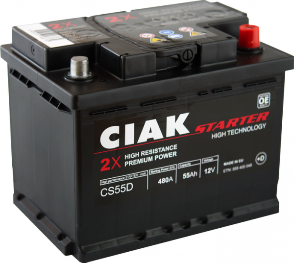 AKUMULATOR 12V-55AH D+ CIAK STARTER