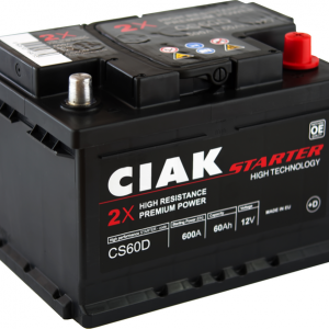 AKUMULATOR 12V-60AH D+ EN600 CIAK STARTER